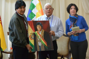 Evo Morales with Lenny Foster 20151012