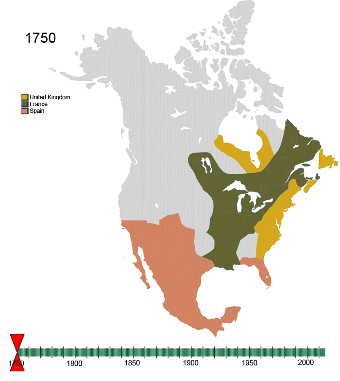 Non-Native Control of N. American Lands from 1750